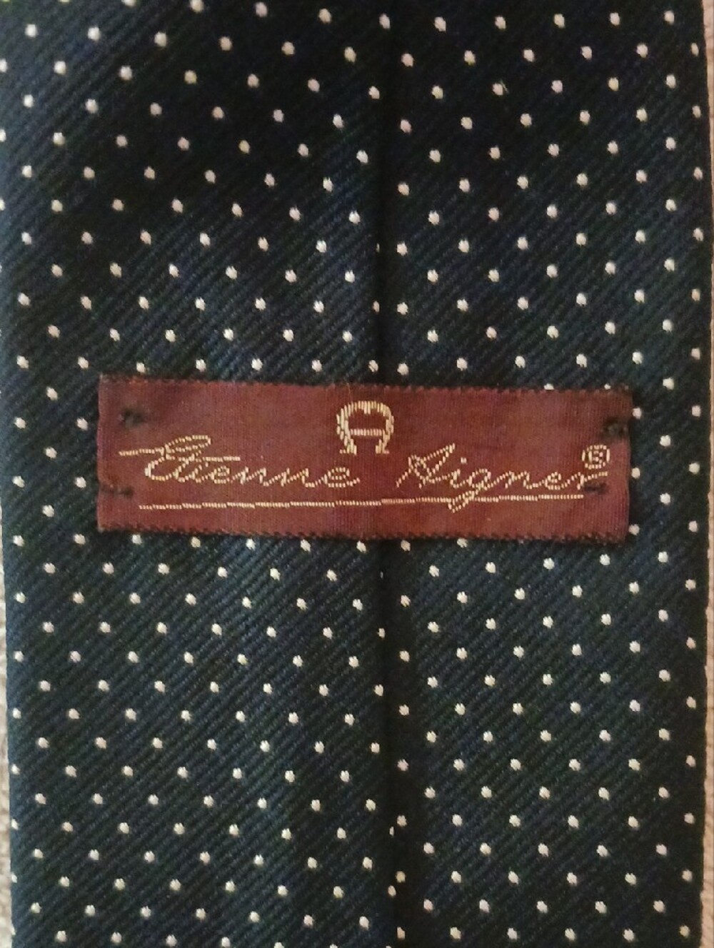 Etienne Aigner Black Tie with White Microdots - Picture 2 of 3